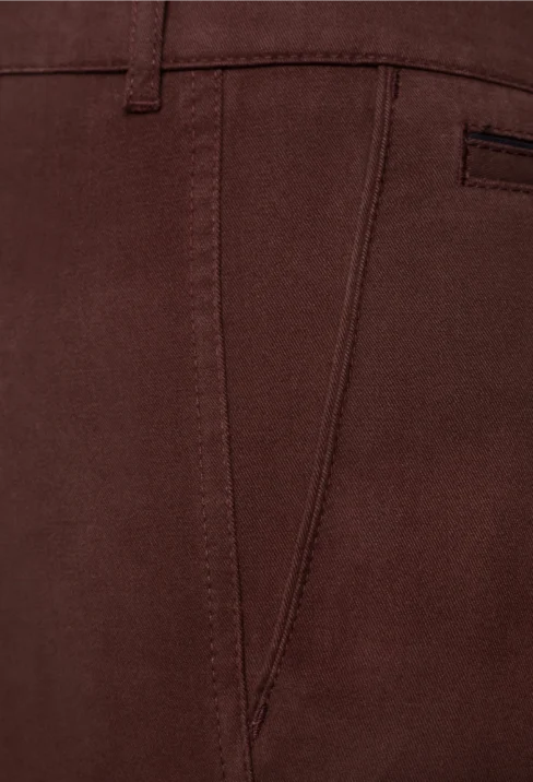 Spodnie męskie Lord – Chinos, kolor ciemne bordo R-180 - obrazek 5
