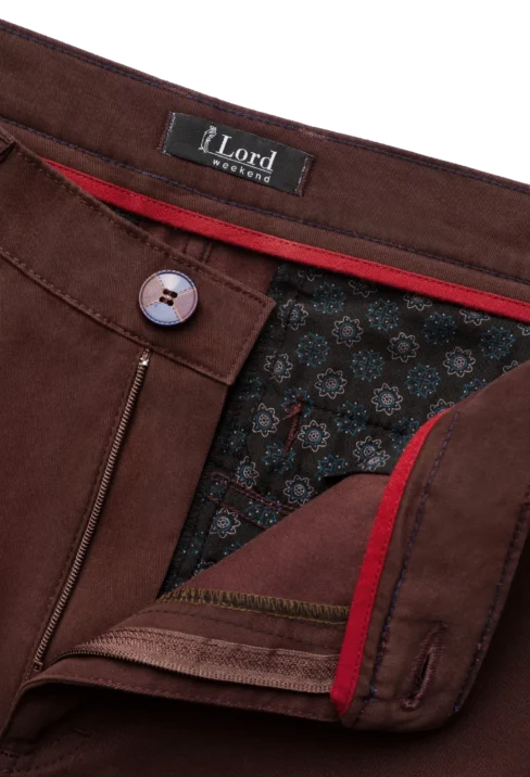 Spodnie męskie Lord – Chinos, kolor ciemne bordo R-180 - obrazek 2