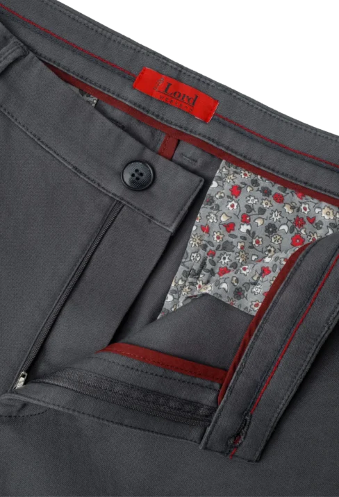 Spodnie męskie Lord – Chinos, kolor popielaty R-208 - obrazek 2