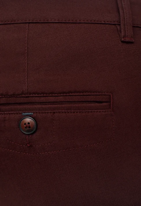 Spodnie męskie Lord – Chinos, kolor bordowy R-209 - obrazek 4