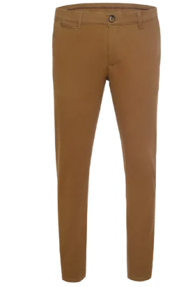 Spodnie męskie Lord – Chinos, kolor camelowy R-210