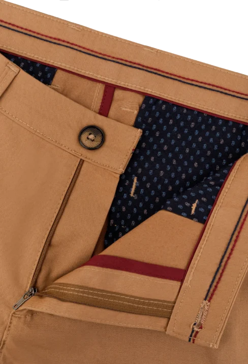 Spodnie męskie Lord – Chinos, kolor jasny camel R-242 - obrazek 2