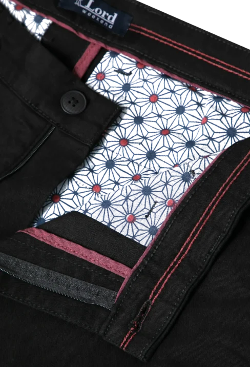 Spodnie męskie Lord – Chinos, kolor czarny R-261 - obrazek 2
