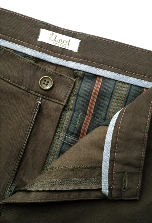 Spodnie męskie Lord – Chinos, kolor khaki R-139 - obrazek 2